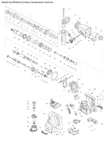 Esploso ricambi makita dhr243z - esploso,