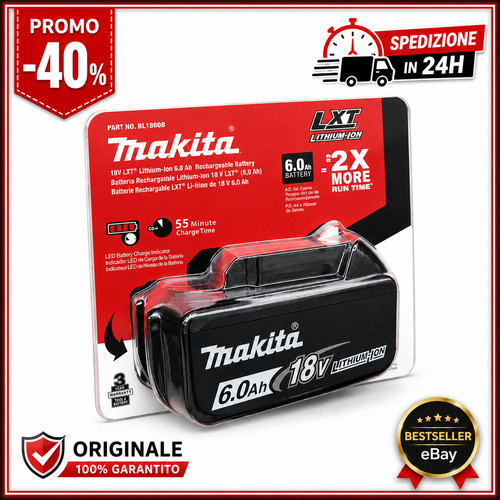 Batteria makita bl1860b - makita,
